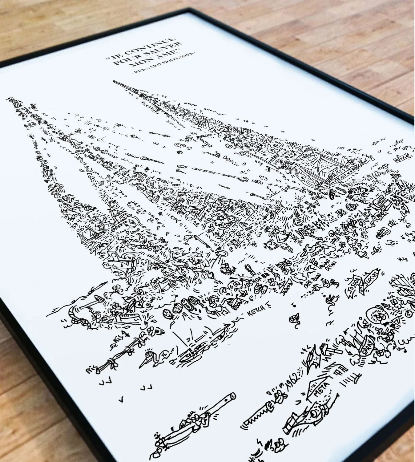 DrawInside Moitessier Joshua affiche A3 voile