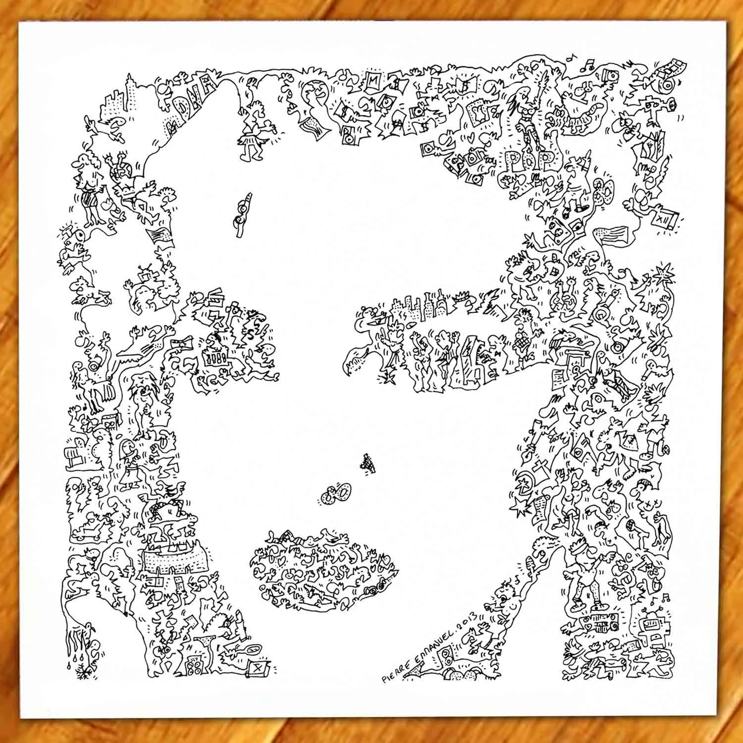 DrawInside Madonna affiche 30x30 cm signée