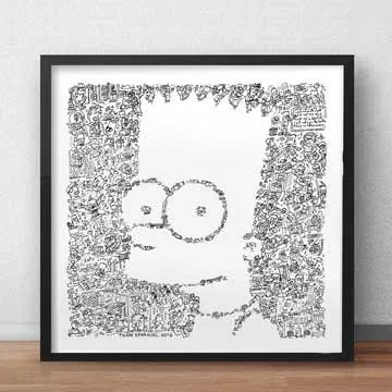 DrawInside Bart Simpson affiche 30x30 cm papier mat