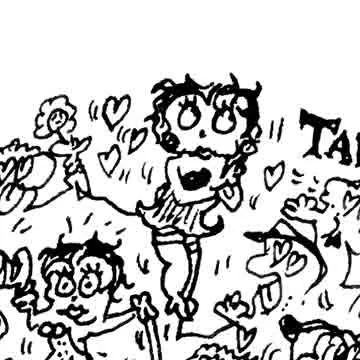 DrawInside Betty Boop affiche 20x20 cm vintage