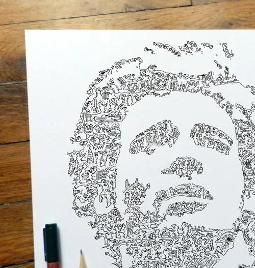 DrawInside Bruce Springsteen affiche 30x30 cm rock