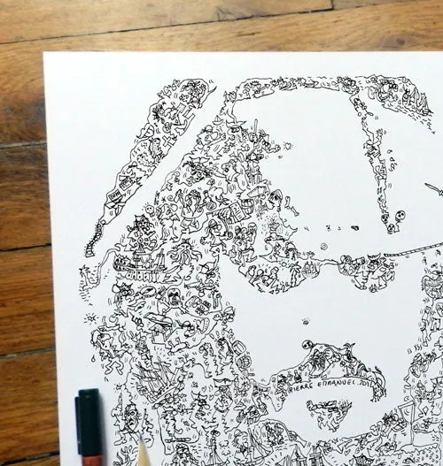 DrawInside Captain Jack Sparrow affiche 30x30 cm pirate
