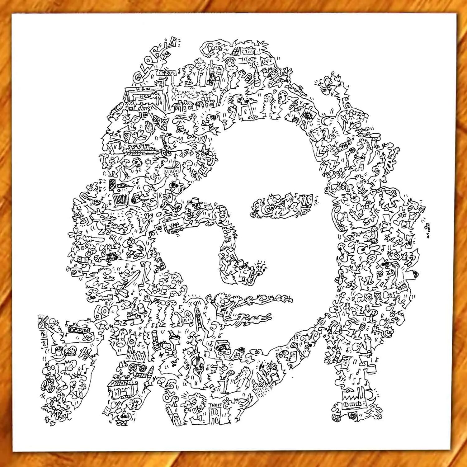 DrawInside Van Morrison affiche 30x30 cm signée