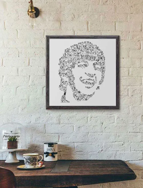 DrawInside Ringo Starr affiche 20x20 cm Beatles