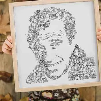 DrawInside Jean Paul Belmondo affiche 20x20 cm cinéma