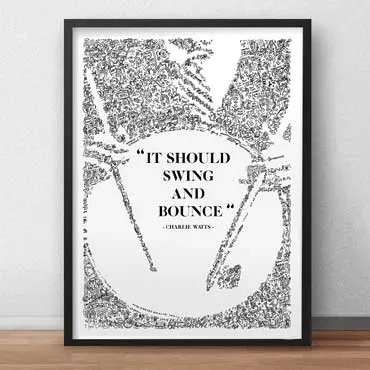 DrawInside Charlie Watts affiche A4 21x30 cm batteur