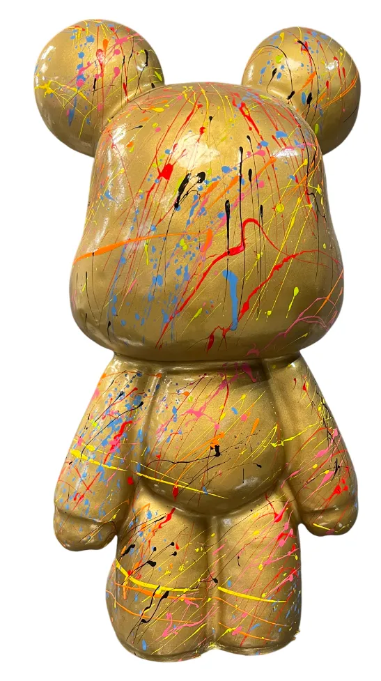 Lacorne Décoration Ourson Doré Splash statue 50 cm