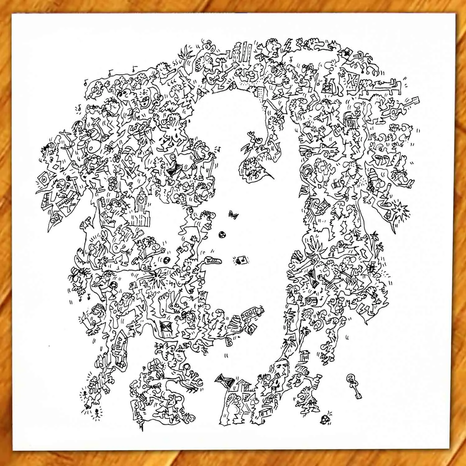 DrawInside Bob Marley affiche 30x30 reggae