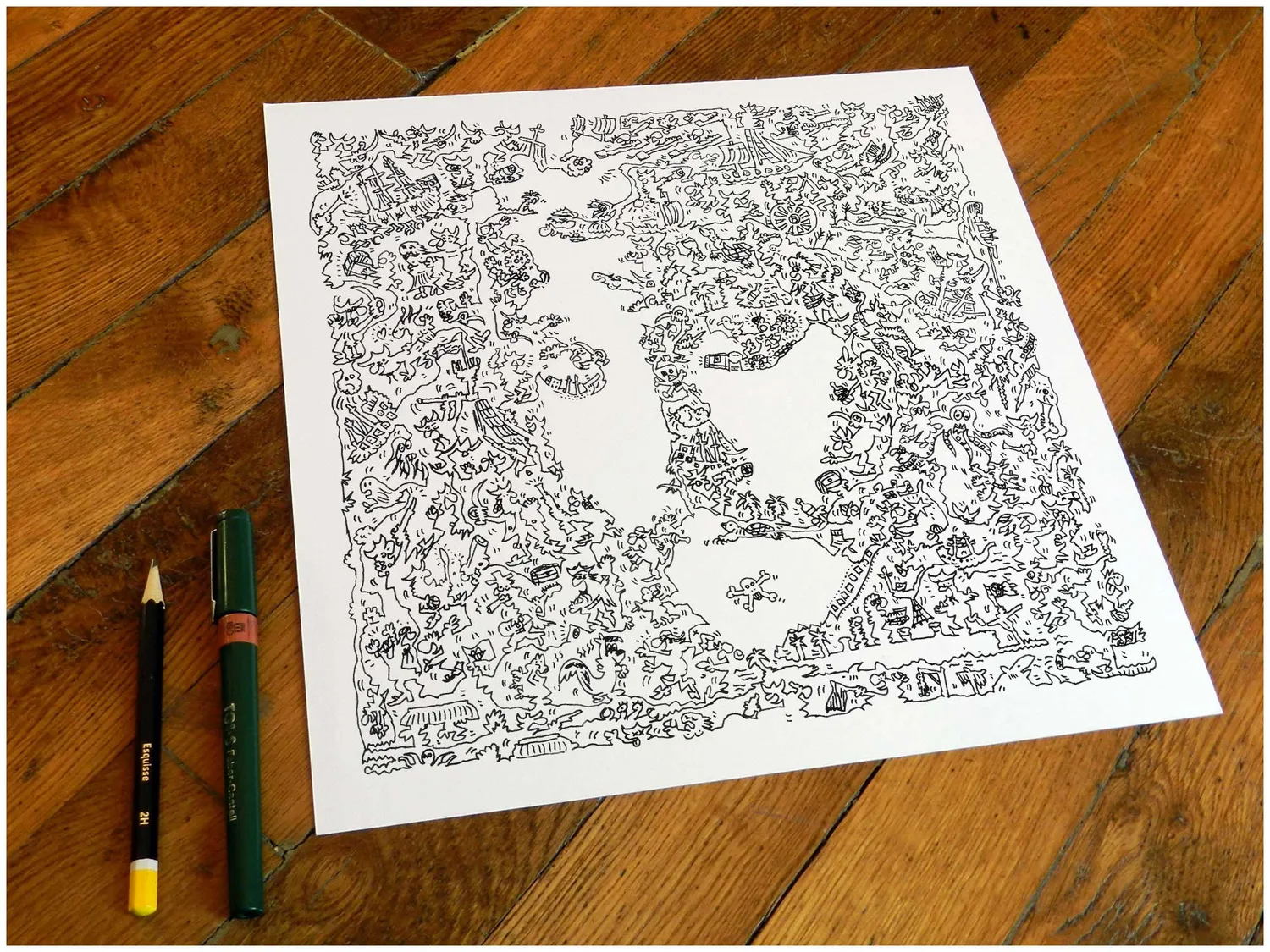 DrawInside Jack Sparrow affiche 30x30 cm pirates