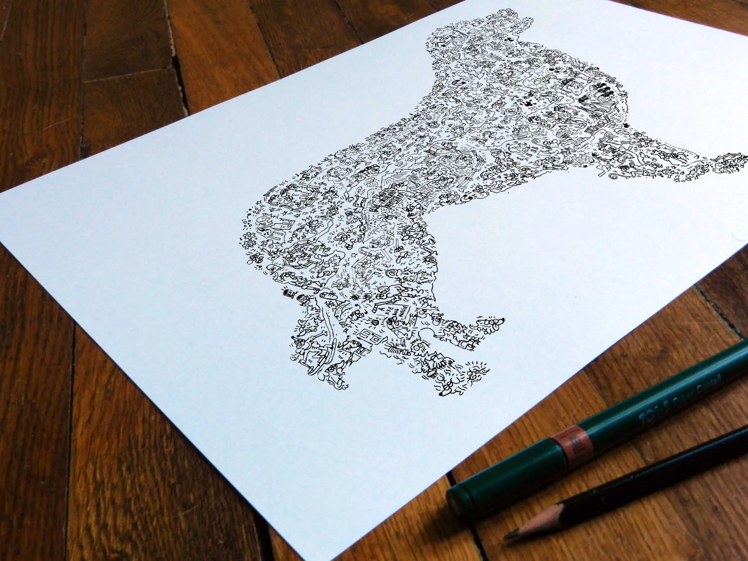 DrawInside Berger australien affiche A4 21x30 cm signée