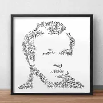 DrawInside Mark King affiche 30x30 cm bassiste Level 42