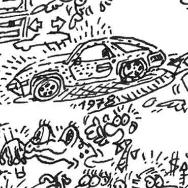 DrawInside Porsche 928 affiche A4 voiture