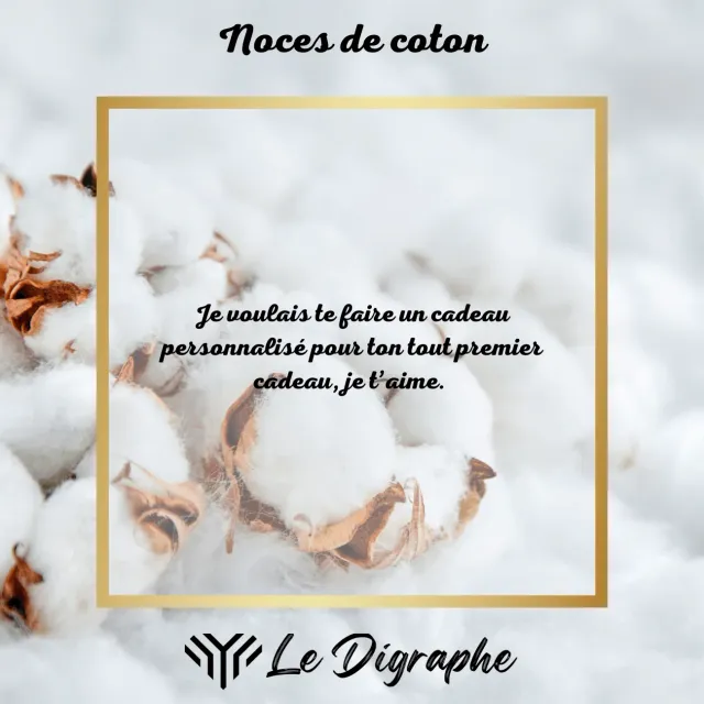 Le Digraphe Noces de Coton 1 an digraphe personnalisé