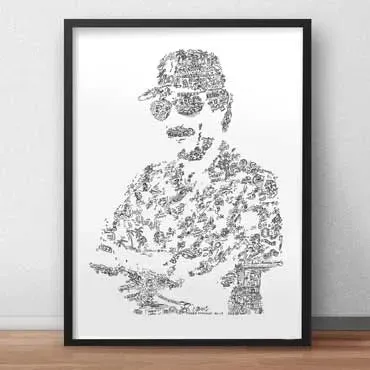 DrawInside Magnum P.I affiche A3 30x42 cm signée