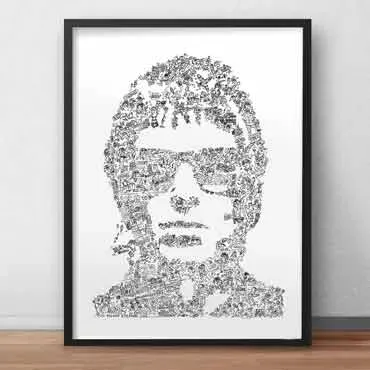 DrawInside Liam Gallagher Oasis affiche A4 britpop