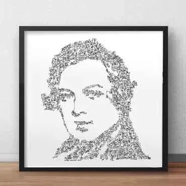 DrawInside Robert Schumann affiche 20x20 cm portrait biographique