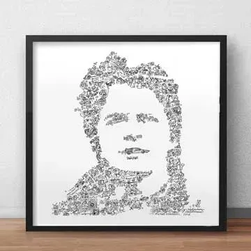 DrawInside Marty McFly Back to the Future affiche 30x30 cm papier mat