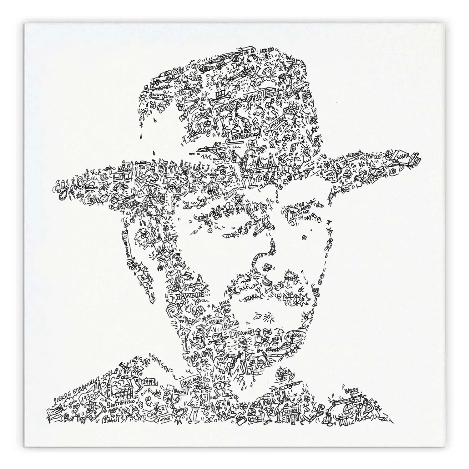 DrawInside Clint Eastwood poster 30x30 cm cinéma