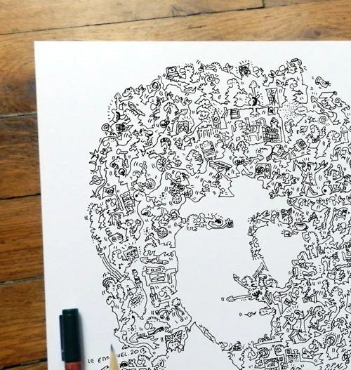 DrawInside Brian May Queen print rock 30x30 cm