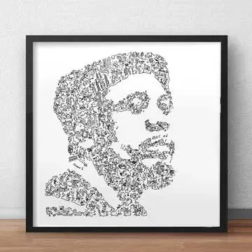 DrawInside Charlie Mingus affiche 20x20 cm jazz