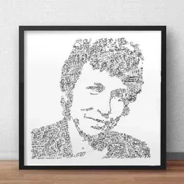 DrawInside Bob Dylan affiche 30x30 cm folk rock