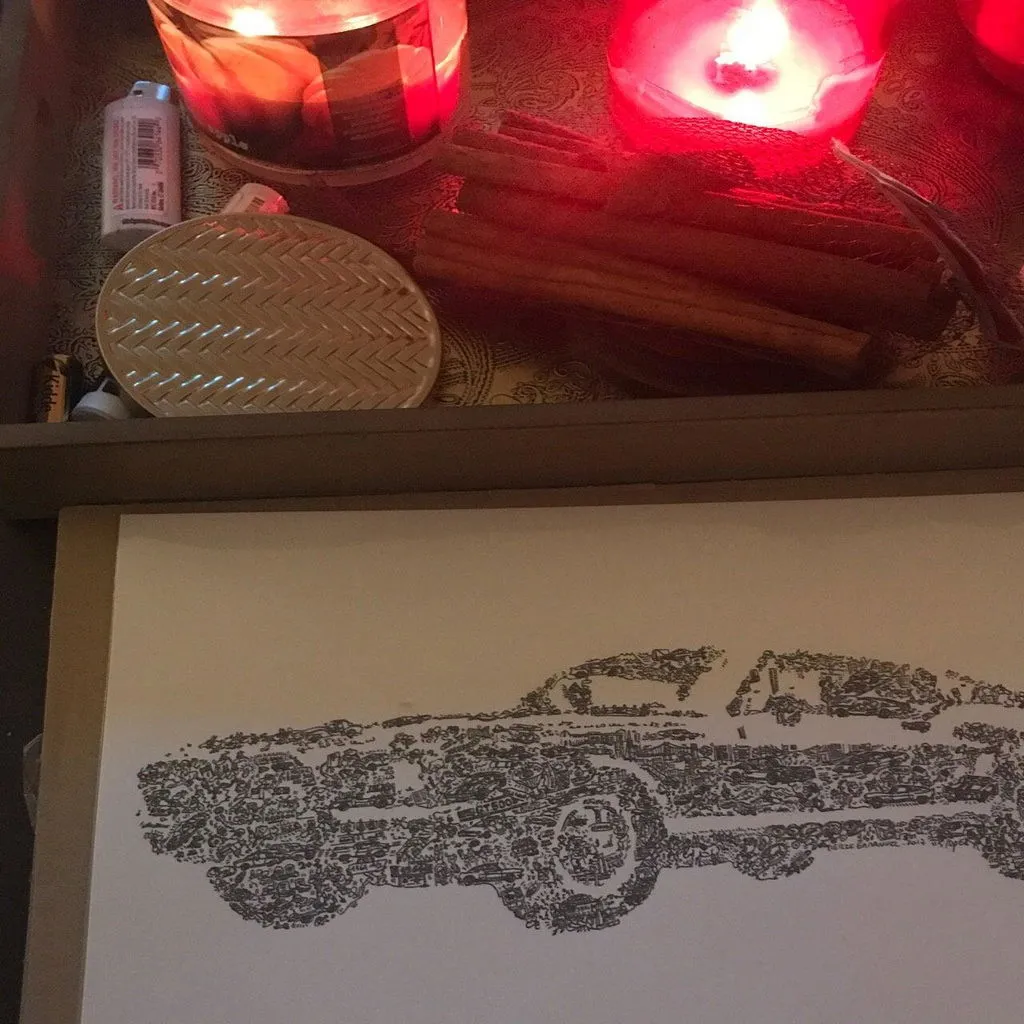DrawInside Ford Mustang Fastback affiche A4 21x30 cm dessin