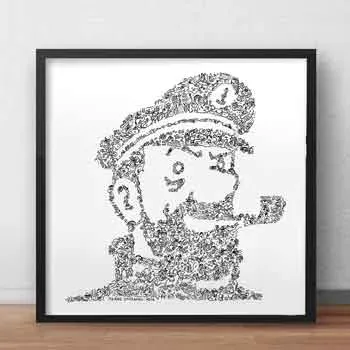 DrawInside Haddock affiche 30x30 BD Tintin