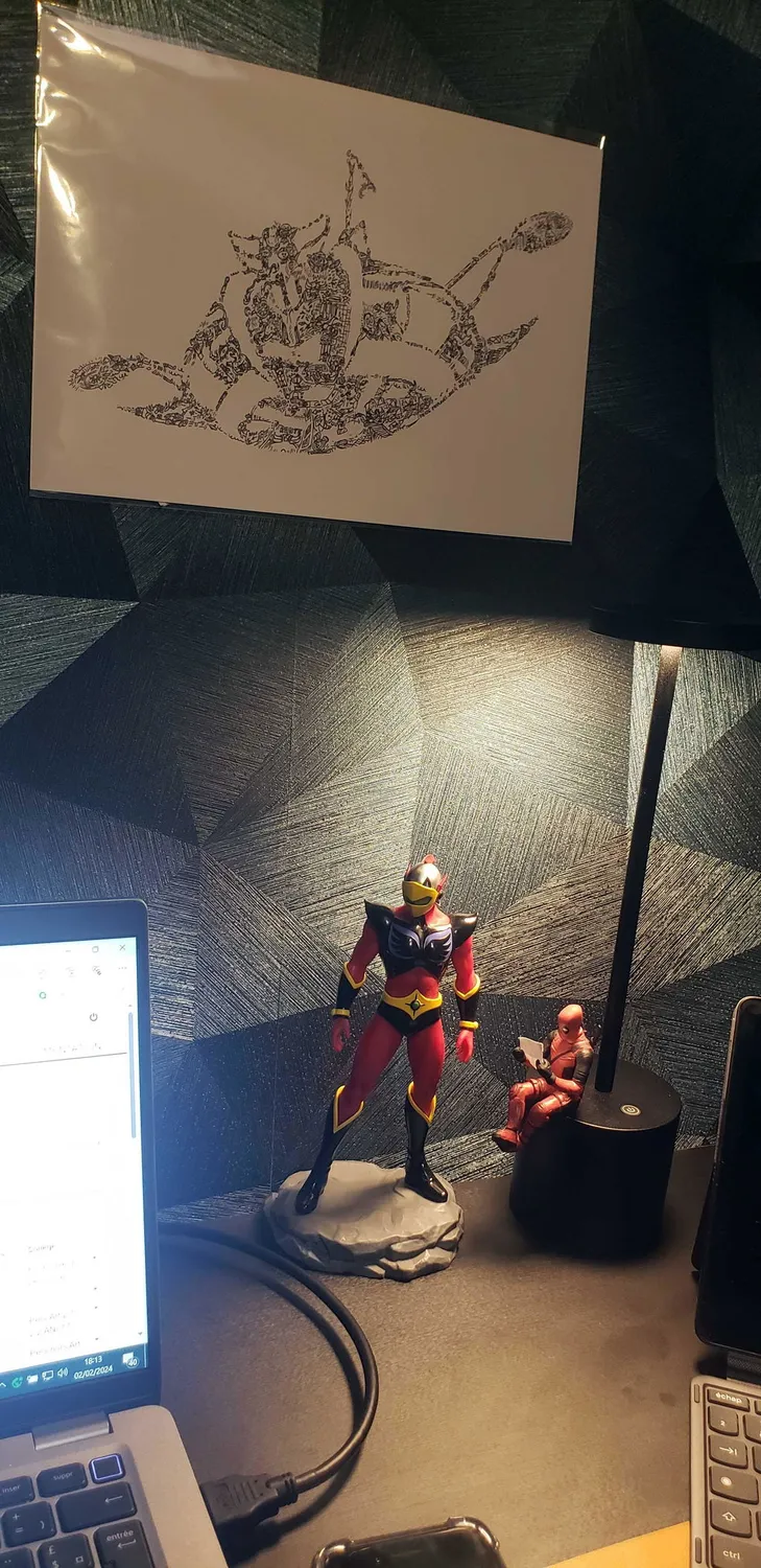 DrawInside Grendizer Goldorak affiche A4 21x30 cm rétro
