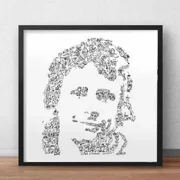 DrawInside Dominic Howard - MUSE affiche 20x20 cm batteur