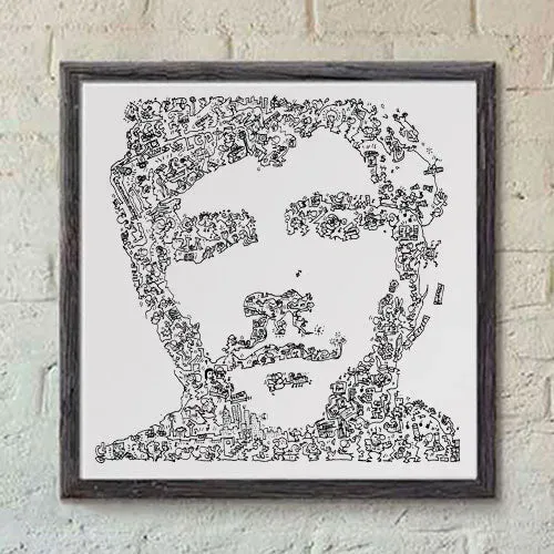 DrawInside James Murphy affiche 20x20 cm LCD Soundsystem