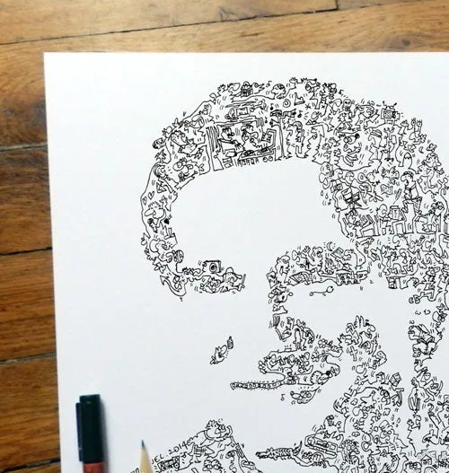 DrawInside Robin Williams affiche 30x30 cm cinéma hommage