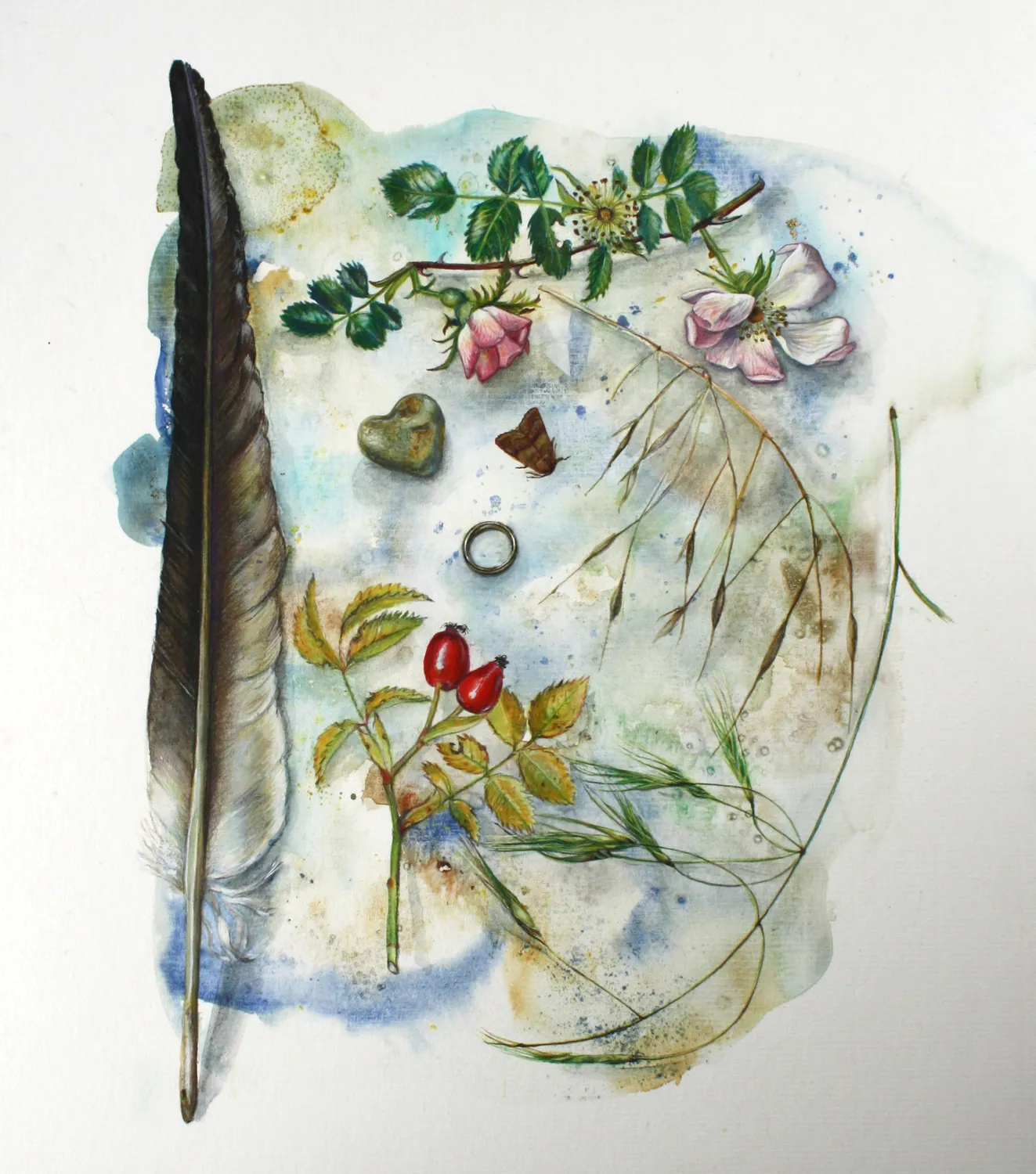 Helena Perry Spell For Love peinture originale 36,5x41,5cm