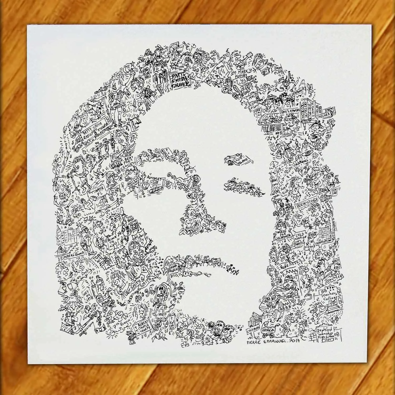 DrawInside Patti Smith affiche 20x20 cm papier mat punk