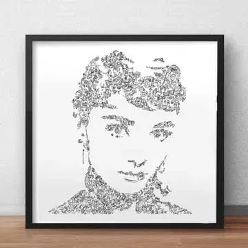 DrawInside Audrey Hepburn affiche 20x20 cm cinéma