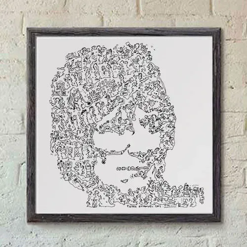 DrawInside Ron Wood affiche 20x20 cm signée main