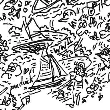 DrawInside Eric Tabarly affiche 30x40 cm voilier