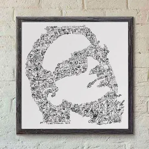 DrawInside Bono U2 affiche 30x30 cm rock