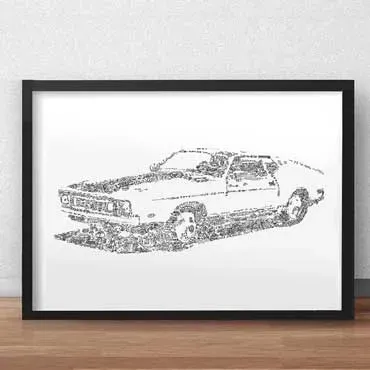 DrawInside Mustang Mach 1 affiche A4 21x30cm auto