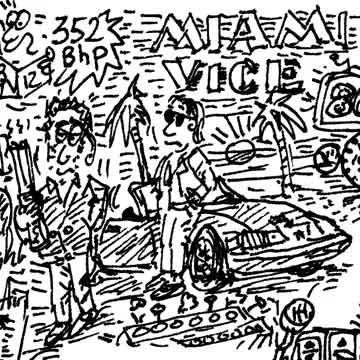 DrawInside Miami Vice Daytona affiche A4 21x30 cm Ferrari