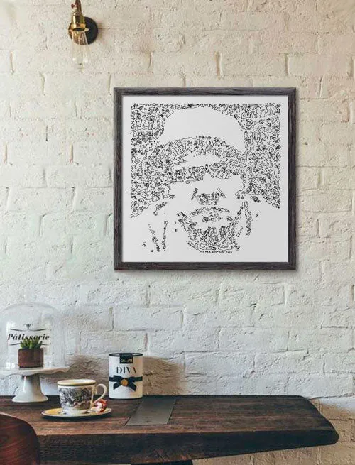 DrawInside Babe Ruth affiche 20x20 cm baseball