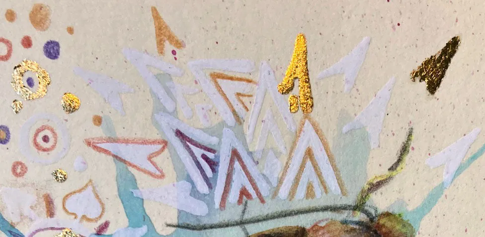Helena Perry Heart and Dart miniature papillon feuille d'or
