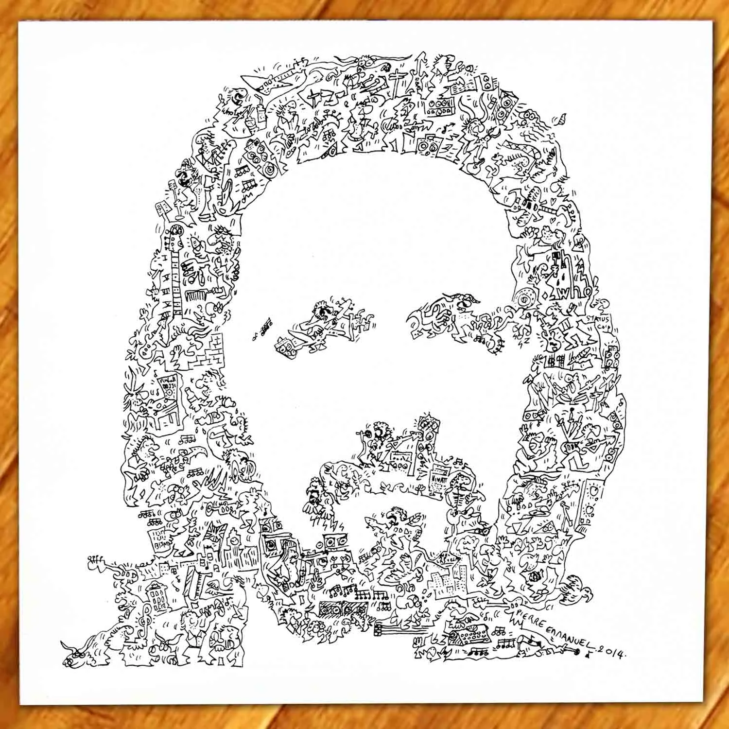 DrawInside John Entwistle The Who affiche 20x20 cm rock