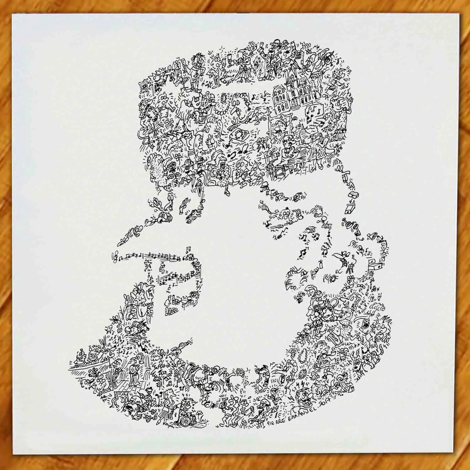 DrawInside Bianca Castafiore Tintin affiche 30x30 mat