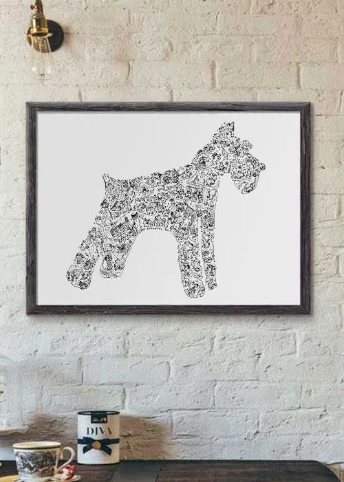 DrawInside Schnauzer affiche A4 21x30 cm barbu