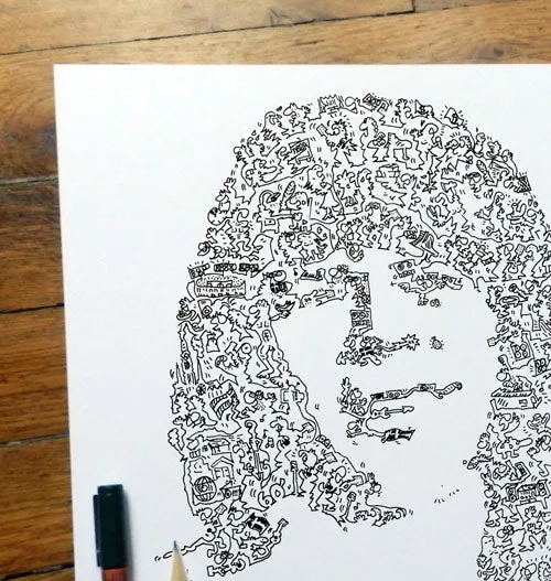 DrawInside Björn Ulvaeus affiche 20x20 cm ABBA
