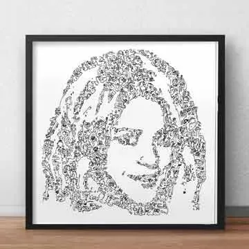 DrawInside Shakira affiche 20x20 cm signée