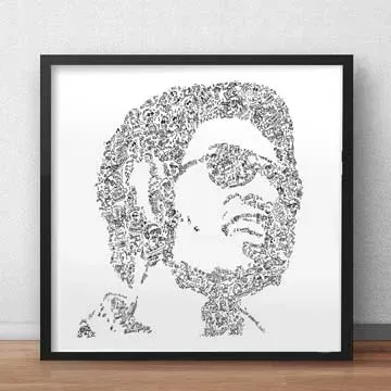 DrawInside Stevie Wonder affiche musique carrée papier mat