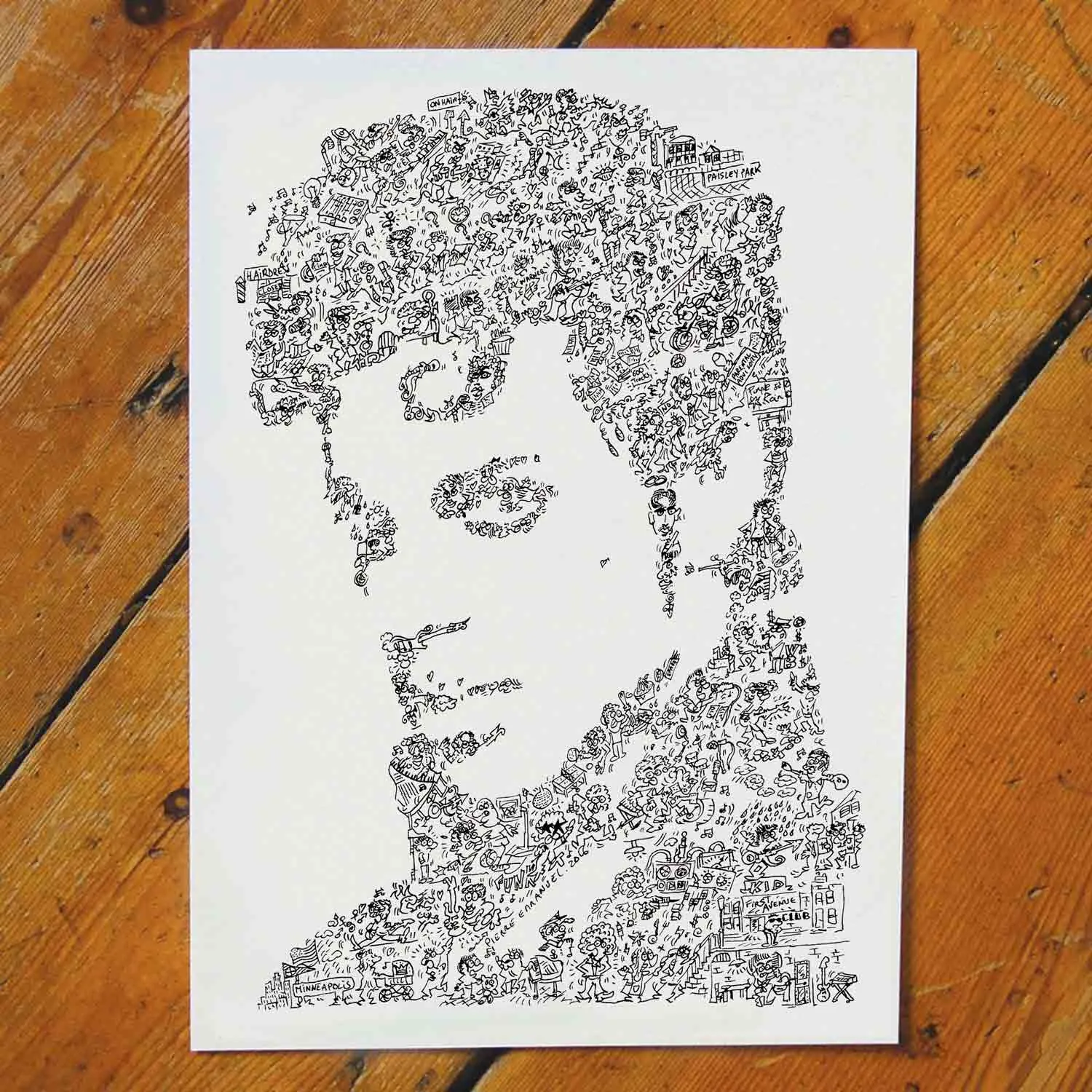 DrawInside Prince affiche A4 21x30 cm musique