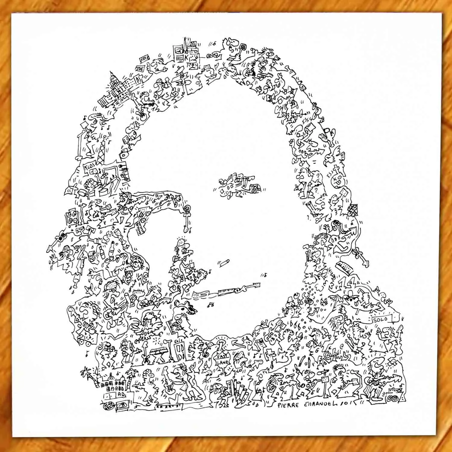 DrawInside Joe Walsh Eagles affiche 30x30 cm papier mat