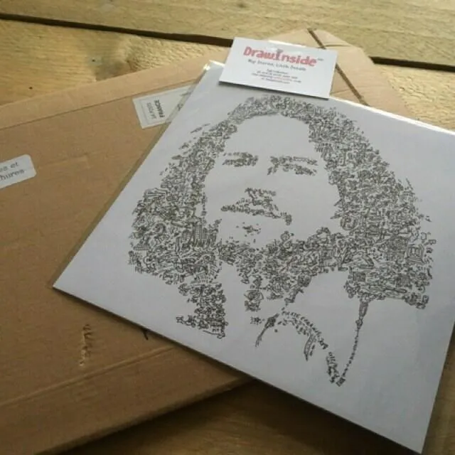 DrawInside Eddie Vedder poster 30x30 cm grunge